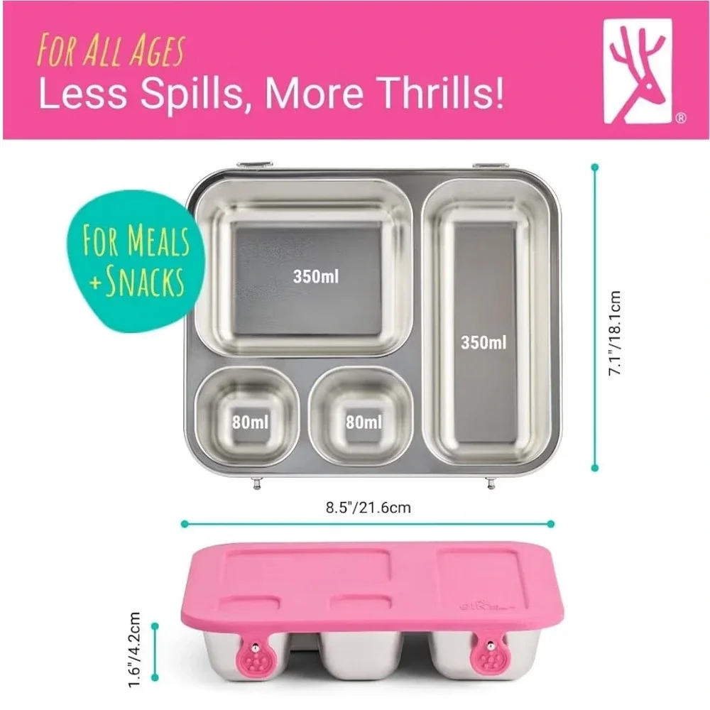 Elk and Friends Stainless Steel Sage Bento Lunchbox Kids Bariatric Eco Friendly